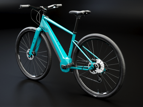 Bicicletta elettrica cross fitness generica Modello 3D