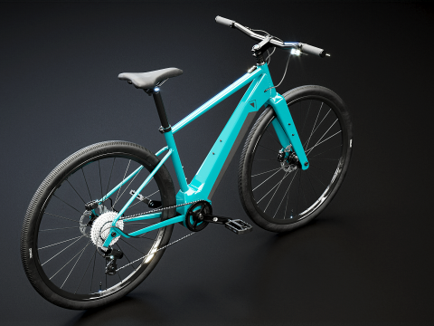 Bicicletta elettrica cross fitness generica Modello 3D