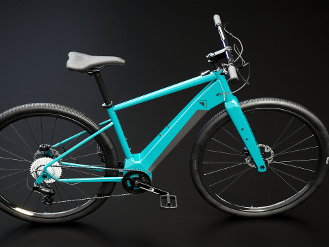 Bicicletta elettrica cross fitness generica Modello 3D