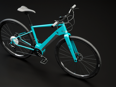 Bicicletta elettrica cross fitness generica Modello 3D