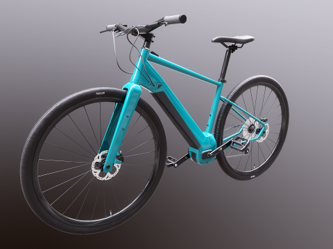 Bicicletta elettrica cross fitness generica Modello 3D