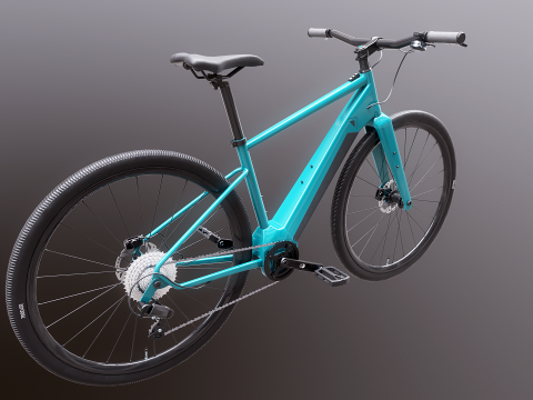 Bicicletta elettrica cross fitness generica Modello 3D