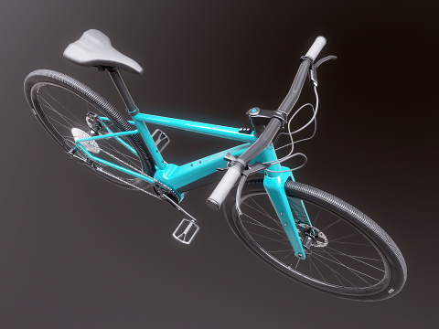 Bicicletta elettrica cross fitness generica Modello 3D