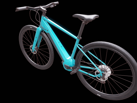 Bicicletta elettrica cross fitness generica Modello 3D