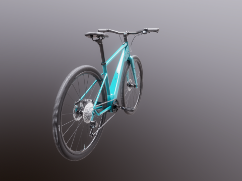 Bicicletta elettrica cross fitness generica Modello 3D