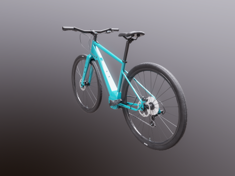 Bicicletta elettrica cross fitness generica Modello 3D
