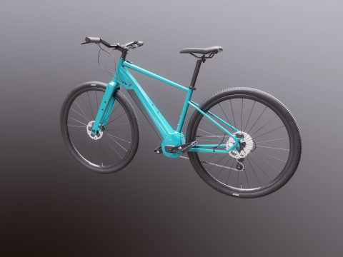 Bicicletta elettrica cross fitness generica Modello 3D