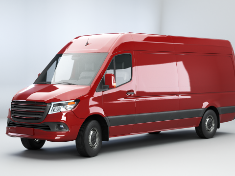 Generieke Euro Long Panel bestelwagen 3D Model