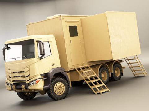Generieke militaire commandotruck Sand Camo 3D Model