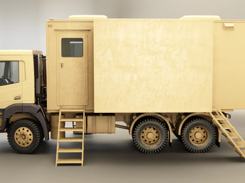 Camion di comando militare generico Sand Camo Modello 3D