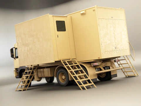Camion di comando militare generico Sand Camo Modello 3D