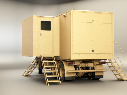 Camion di comando militare generico Sand Camo Modello 3D