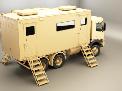 Camion di comando militare generico Sand Camo Modello 3D