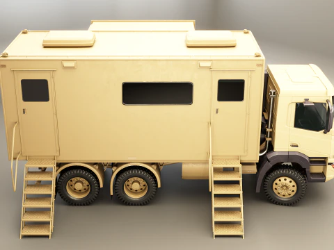 Camion di comando militare generico Sand Camo Modello 3D