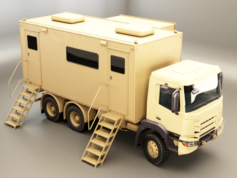 Camion di comando militare generico Sand Camo Modello 3D
