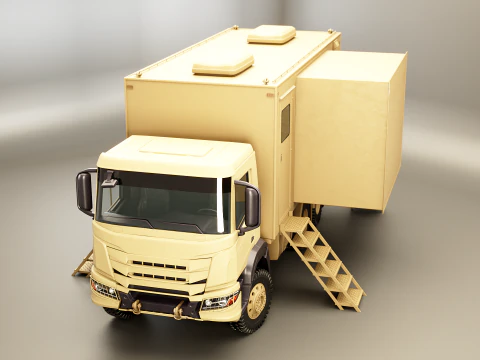 Camion di comando militare generico Sand Camo Modello 3D