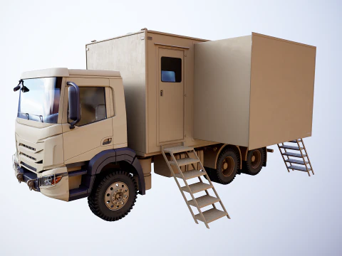 Camion di comando militare generico Sand Camo Modello 3D