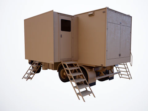 Camion di comando militare generico Sand Camo Modello 3D