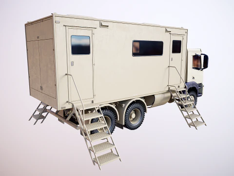 Camion di comando militare generico Sand Camo Modello 3D