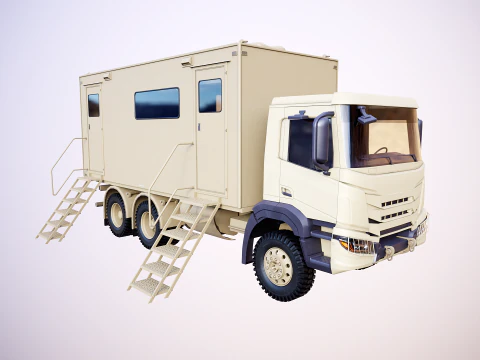 Camion di comando militare generico Sand Camo Modello 3D