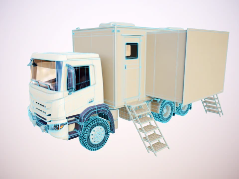 Camion di comando militare generico Sand Camo Modello 3D