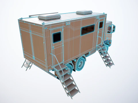 Camion di comando militare generico Sand Camo Modello 3D