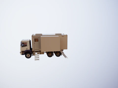 Camion di comando militare generico Sand Camo Modello 3D