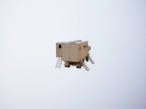 Camion di comando militare generico Sand Camo Modello 3D