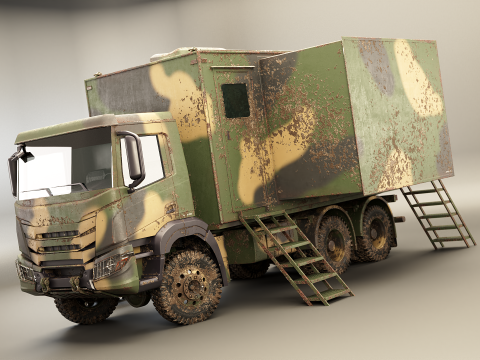 Generieke militaire commandotruck vuil 3D Model
