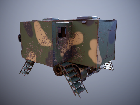 Camion di comando militare generico sporco Modello 3D