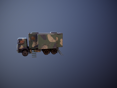 Camion di comando militare generico sporco Modello 3D