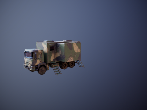 Camion di comando militare generico sporco Modello 3D