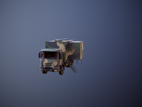 Camion di comando militare generico sporco Modello 3D