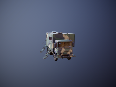 Camion di comando militare generico sporco Modello 3D