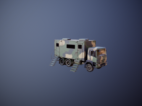 Camion di comando militare generico sporco Modello 3D