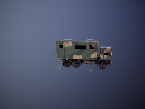 Camion di comando militare generico sporco Modello 3D