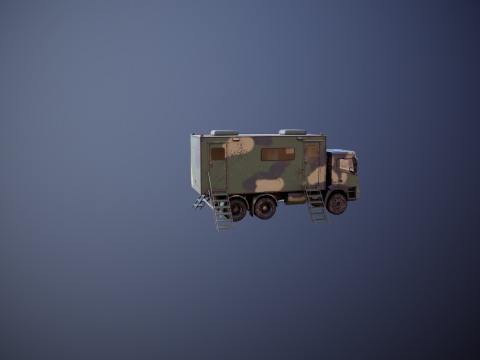 Camion di comando militare generico sporco Modello 3D