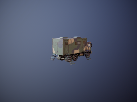 Camion di comando militare generico sporco Modello 3D