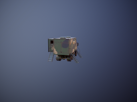 Camion di comando militare generico sporco Modello 3D