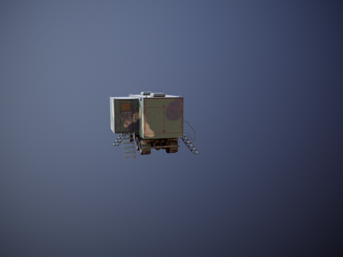 Camion di comando militare generico sporco Modello 3D