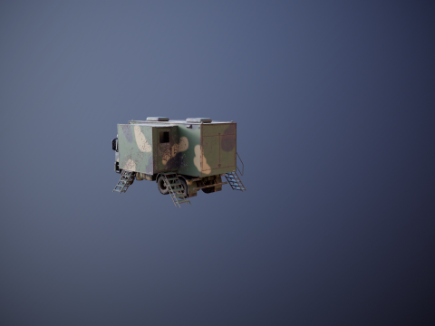 Camion di comando militare generico sporco Modello 3D