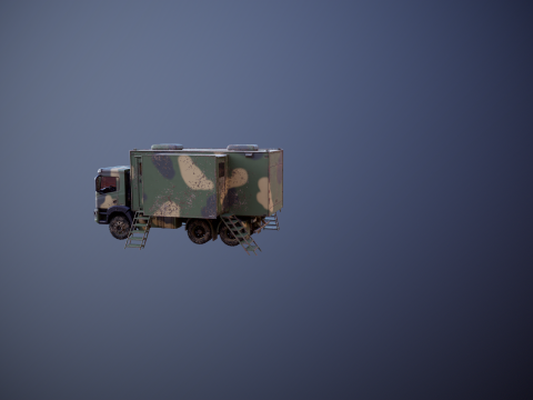 Camion di comando militare generico sporco Modello 3D