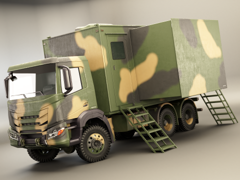 Generieke militaire commandotruck vuil 3D Model