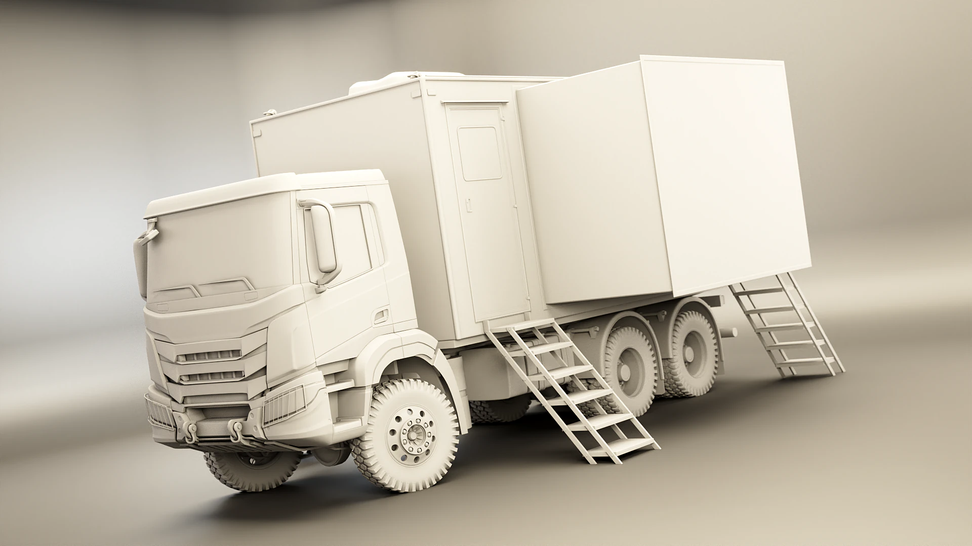 Generic Military Command Truck UT 3D Model .c4d .max .obj .3ds .fbx .stl .blend