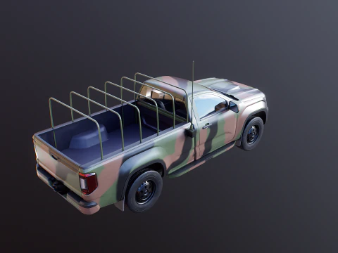 Generic Military Tactical Pickup 3D Model