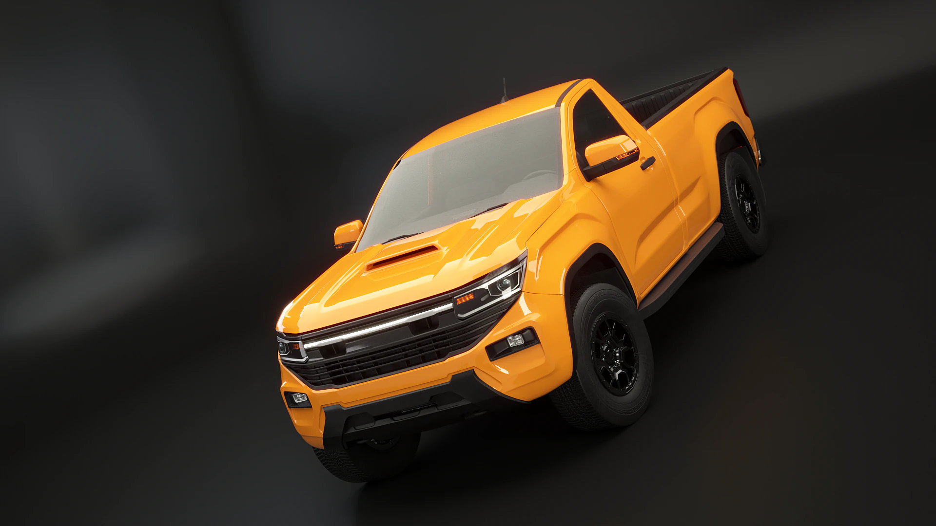 Generic Modern Pickup Truck Short Cab 3D Model .c4d .max .obj .3ds .fbx .stl .blend 