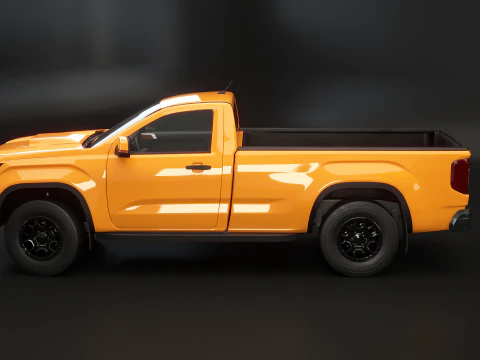 Generic Modern Pickup Truck Short Cab 3D Model