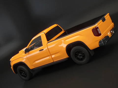 Generic Modern Pickup Truck Short Cab 3D Model