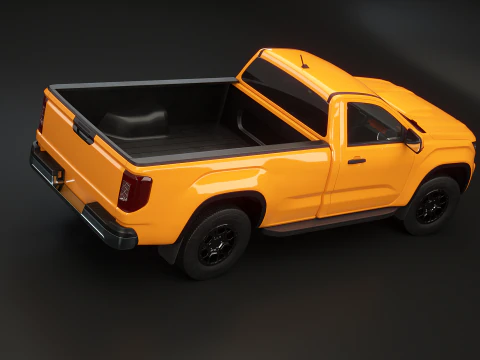 Generic Modern Pickup Truck Short Cab 3D Model