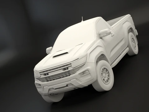 Generic Modern Pickup Truck Short Cab 3D Model